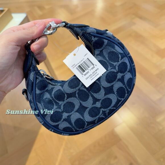 NWT Coach Jonie Bag In Signature Denim Silver/Deep Blue Multi Crossbody CAO04